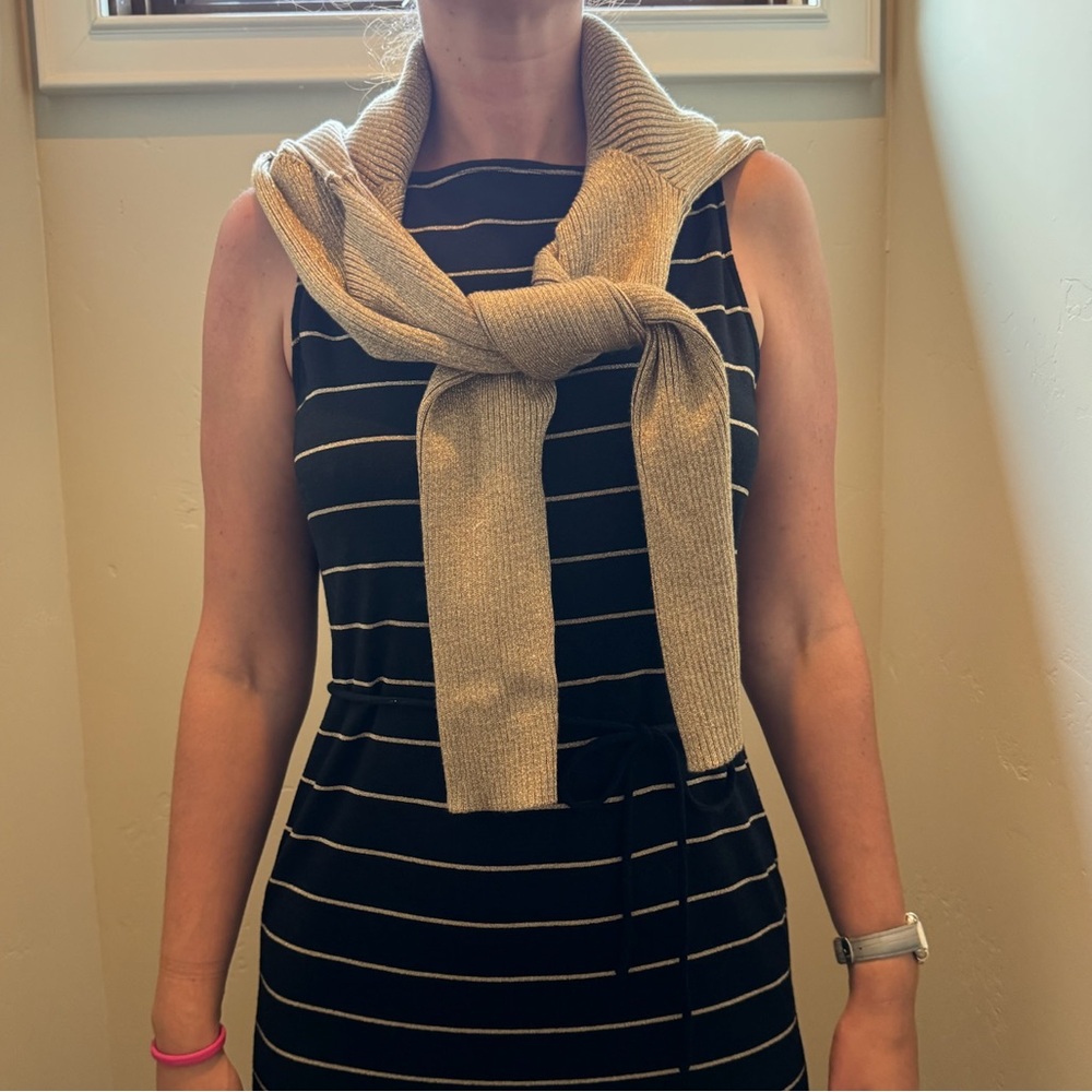 Ralph Lauren striped knit dress with matching sweater